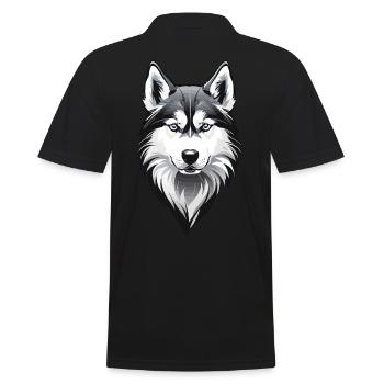Husky Streetwear Hund Design Huskies Hunde - Männer Poloshirt - Schwarz - Hinten - Kai (181cm)