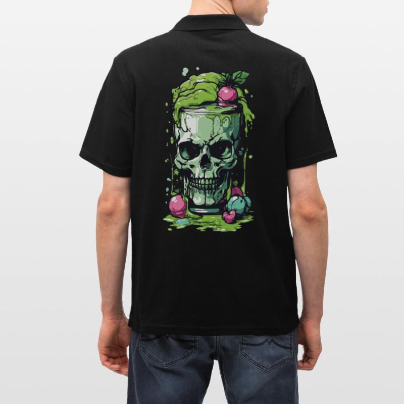 Giftiger Gothic Skull Becher Halloween Design Männer Poloshirt