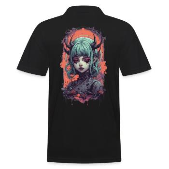 Gothic Dämonen Girl Viktorianischer Style Design - Männer Poloshirt - Schwarz - Hinten - Kai (181cm)