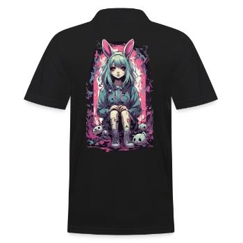 Kemonomimi Bunny Anime Girl Goth Kawaii - Polo Homme - noir - Dos - Kai (181cm)