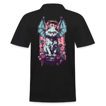 Goth Pastel chat démon Roses amoureux des chats - Polo Homme - noir - Dos - Kai (181cm)