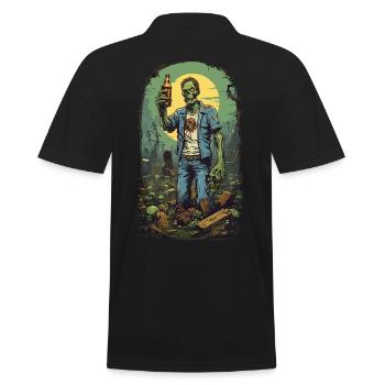 Lustiges Halloween Zombie Bier Retro Party Design - Männer Poloshirt - Schwarz - Hinten - Kai (181cm)
