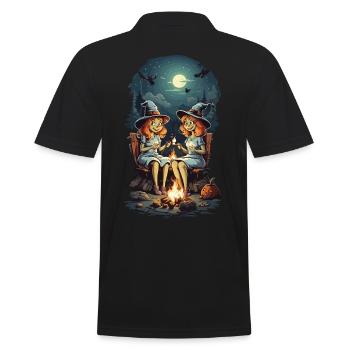 Drôles de sorcières épelent feu de camp Halloween Cartoon - Polo Homme - noir - Dos - Kai (181cm)