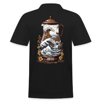 Kaffeeliebhaber Vintage Japan Style Kaffee - Männer Poloshirt - Schwarz - Hinten - Kai (181cm)