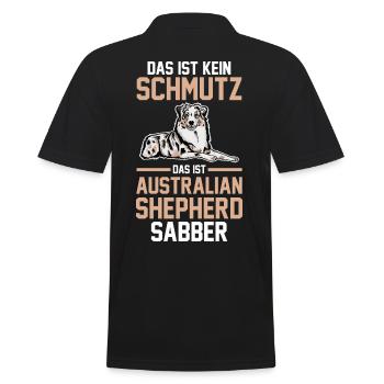 Hund Australian Shepherd - Männer Poloshirt - Schwarz - Hinten - Kai (181cm)