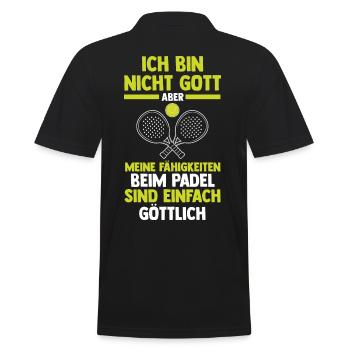 Tennis Padelspieler Padel - Männer Poloshirt - Schwarz - Hinten - Kai (181cm)