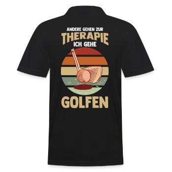 Golfspieler Golfer Golf - Männer Poloshirt - Schwarz - Hinten - Kai (181cm)