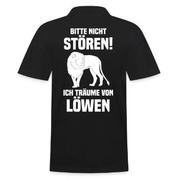 Löwe Löwen - Männer Poloshirt - Schwarz - Hinten - Kai (181cm)