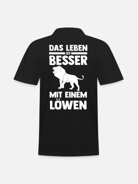 Löwe Löwen - Männer Poloshirt - Schwarz