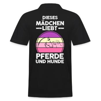 Pferde Pferdeliebhaber Hundeliebhaber Hunde - Männer Poloshirt - Schwarz - Hinten - Kai (181cm)