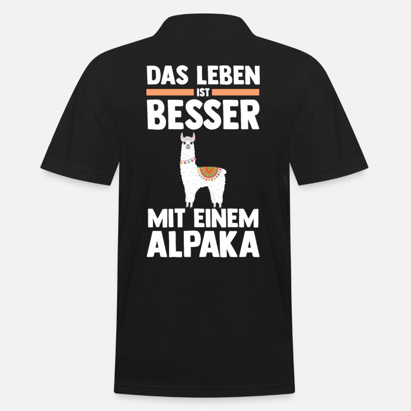 Alpaka - Männer Poloshirt - Schwarz
