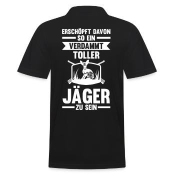 Hasenjäger Hasenjagd Kaninchenjagd Jäger - Männer Poloshirt - Schwarz - Hinten - Kai (181cm)