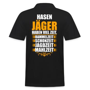 Hasenjäger Hasenjagd Kaninchenjagd Jäger - Männer Poloshirt - Schwarz - Hinten - Kai (181cm)