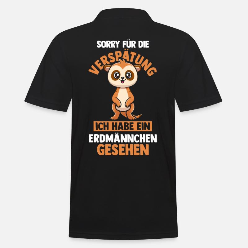 Erdmännchen - Männer Poloshirt - Schwarz