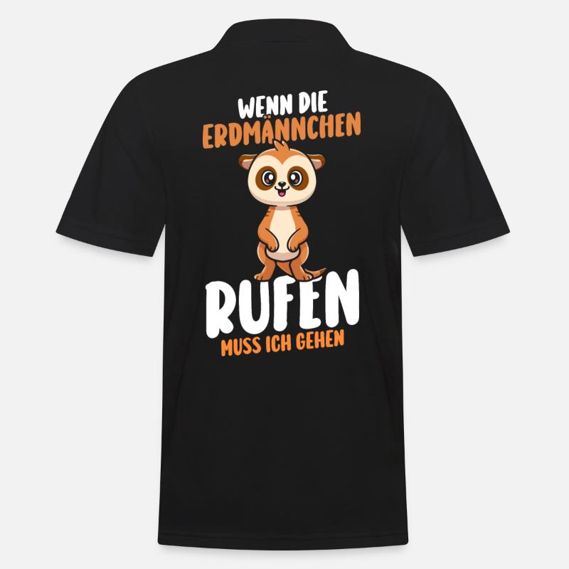 Erdmännchen - Männer Poloshirt - Schwarz