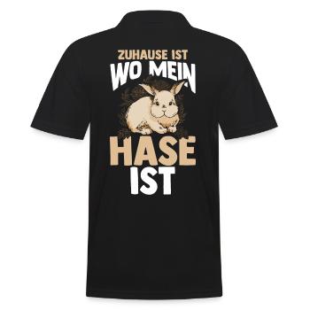 Kaninchen Hase - Männer Poloshirt - Schwarz - Hinten - Kai (181cm)