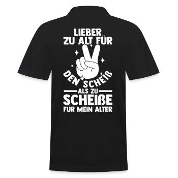 Zu Alt Für Den Scheiß - Männer Poloshirt - Schwarz - Hinten - Kai (181cm)