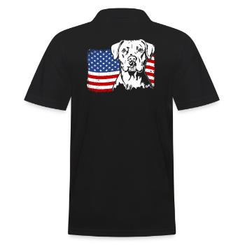 Dogue Argentin US Amérique Drapeau Chiens Wilsigns - Polo Homme - noir - Dos - Kai (181cm)