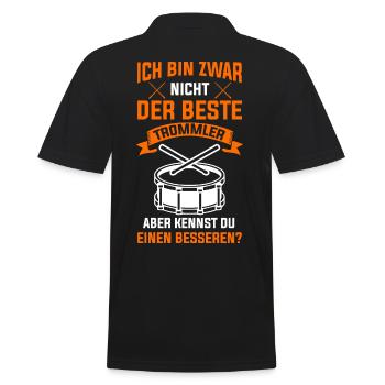 Bester Trommler Kleine Trommel Musikverein Musiker - Männer Poloshirt - Schwarz - Hinten - Kai (181cm)