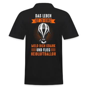 Heißluftballon Heissluftballon Ballonfahrer - Männer Poloshirt - Schwarz - Hinten - Kai (181cm)