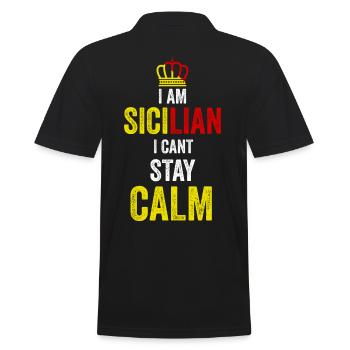 Sicile Famille Siciliens Sicilien Siciliani - Polo Homme - noir - Dos - Kai (181cm)