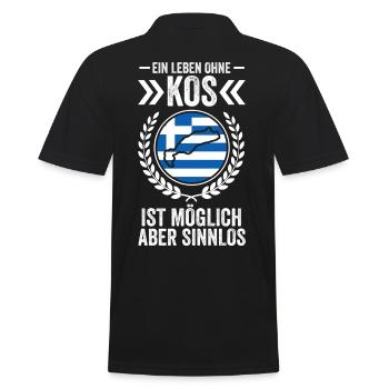 Grieche Griechin Griechenland Kos - Männer Poloshirt - Schwarz - Hinten - Kai (181cm)