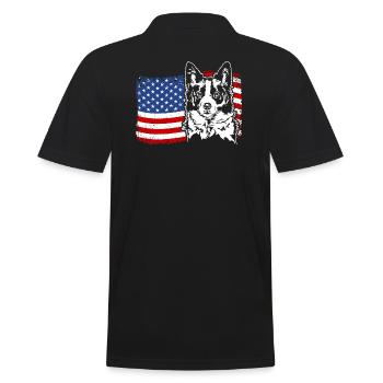 Border Collie US Amérique Drapeau Chiens Chien Wilsigns - Polo Homme - noir - Dos - Kai (181cm)