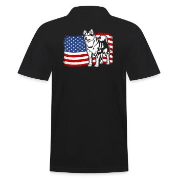 Alaskan Malamute US Amérique Drapeau Chiens Wilsigns - Polo Homme - noir - Dos - Kai (181cm)