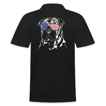 Shar Pei America Flag Lunettes de soleil Chiens - Polo Homme - noir - Dos - Kai (181cm)