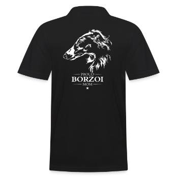 Borzoi Mom Hunde Hund Barsoi Wilsigns - Männer Poloshirt - Schwarz - Hinten - Kai (181cm)