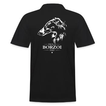 Borzoi Dad Hunde Hund Barsoi Wilsigns - Männer Poloshirt - Schwarz - Hinten - Kai (181cm)