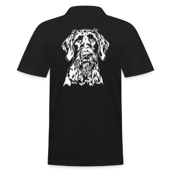 Deutsch Drahthaar Portrait Hunde Jagdhund Wilsigns - Männer Poloshirt - Schwarz - Hinten - Kai (181cm)