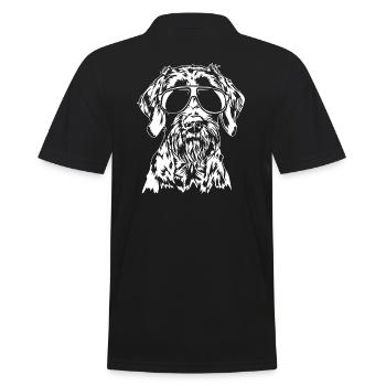 Deutsch Drahthaar Sonnenbrille Jagdhunde Wilsigns - Männer Poloshirt - Schwarz - Hinten - Kai (181cm)