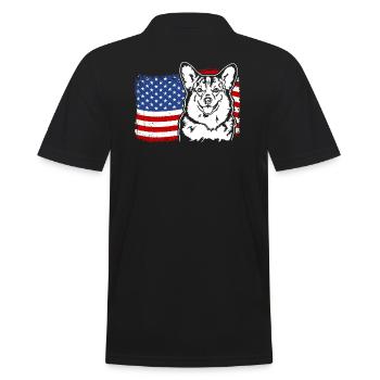 Corgi US Amérique Drapeau Chiens Chien Wilsigns - Polo Homme - noir - Dos - Kai (181cm)