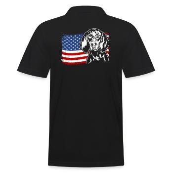 Noir Et Tan Coonhound US America Drapeau Wilsigns - Polo Homme - noir - Dos - Kai (181cm)