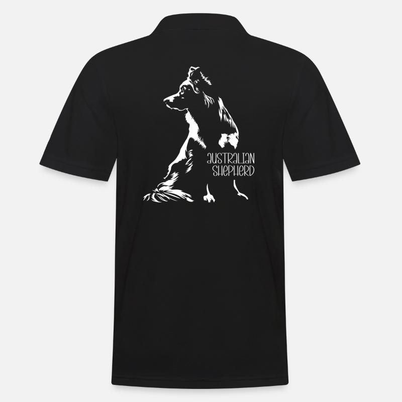 Australian Shepherd Silhouette Aussie Wilsigns - Männer Poloshirt - Schwarz
