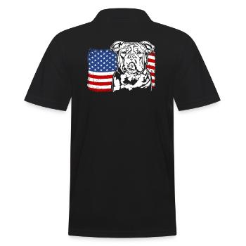 American XXL Bulldog US America Flag Wilsigns - Men's Polo Shirt - black - Back - Kai (181cm)