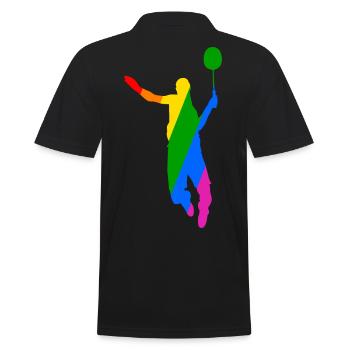 Conception de tennis de badminton arc-en-ciel - Polo Homme - noir - Dos - Kai (181cm)