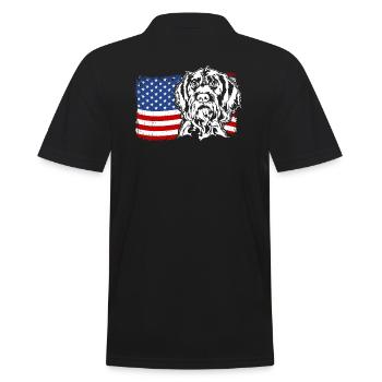 Allemand à poil dur US Drapeau de l’Amérique Wilsigns - Polo Homme - noir - Dos - Kai (181cm)