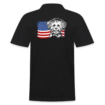 Bichon frisé US Amérique Drapeau Chiens Chien Wilsigns - Polo Homme - noir - Dos - Kai (181cm)