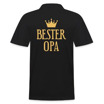 Bester Opa König Krone Großvater Geschenk - Männer Poloshirt - Schwarz - Hinten - Kai (181cm)