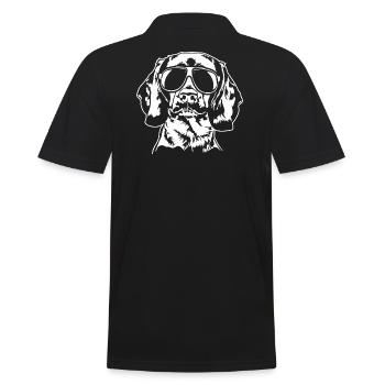 Bayerischer Gebirgsschweißhund cool Portrait Hunde - Männer Poloshirt - Schwarz - Hinten - Kai (181cm)