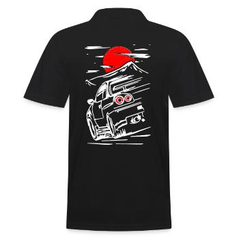 Skyline GTR R34 Illustration Turbo Boost Tuning - Männer Poloshirt - Schwarz - Hinten - Kai (181cm)