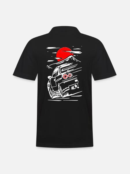 Skyline GTR R34 Illustrazione Turbo Boost Tuning - Polo da uomo - nero