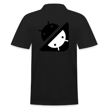 Ying Yang - Droid - Männer Poloshirt - Schwarz - Hinten - Kai (181cm)