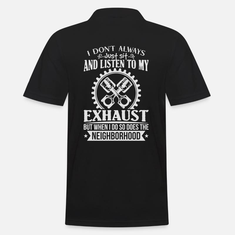 Exhaust car fanatic - auto - Männer Poloshirt - Schwarz