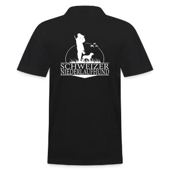 Schweizer Niederlaufhund Jagdhunderasse Wilsigns - Männer Poloshirt - Schwarz - Hinten - Kai (181cm)