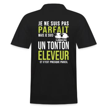 pas parfait tonton oncle éleveur brebis mouton - Polo Homme - noir - Dos - Kai (181cm)