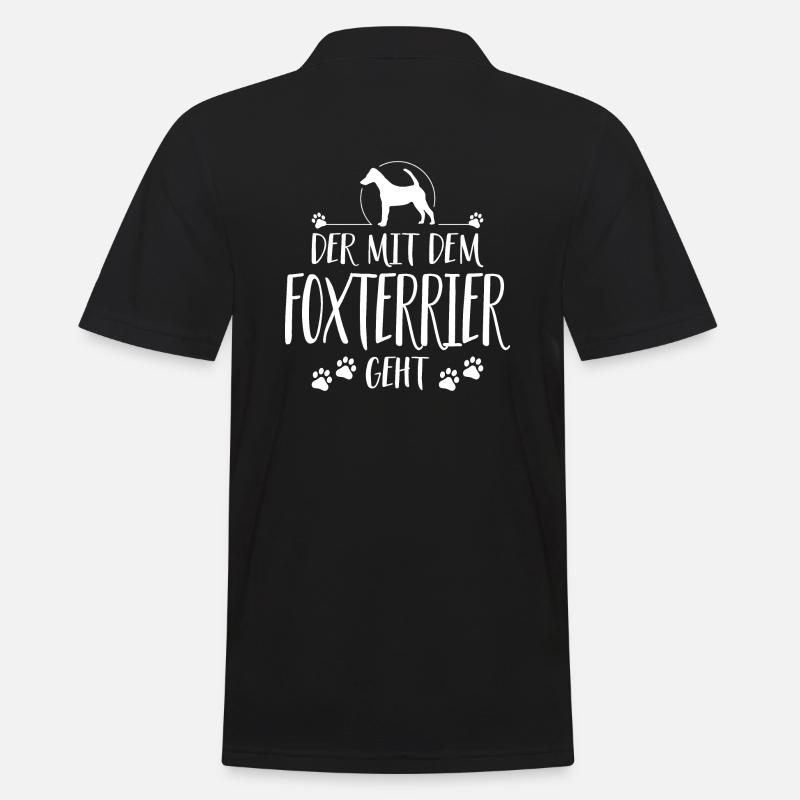 DER MIT FOXTERRIER Hundespruch Hund Wilsigns - Männer Poloshirt - Schwarz