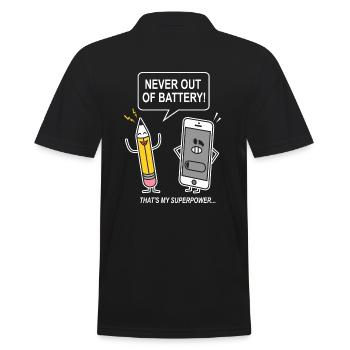 funny humor sarcasm smartphon - Men's Polo Shirt - black - Back - Kai (181cm)